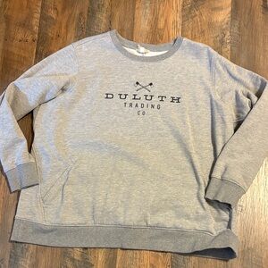 Duluth Trading Co Heather Gray Crewneck Sweatshirt with pockets! Never worn!